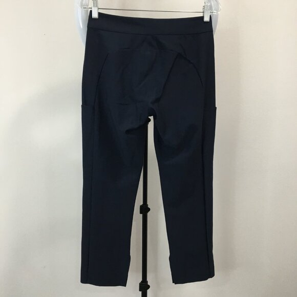 ATHLETA Dark Blue Slit Hem Euroluxe Stellar Crop Trouser Pant - Picture 10 of 11